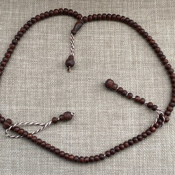 Handmade Pray Bead Dark Brown Real Wood Beads Tasbeeh Muslim Religious Beads - Picture 3 of 8